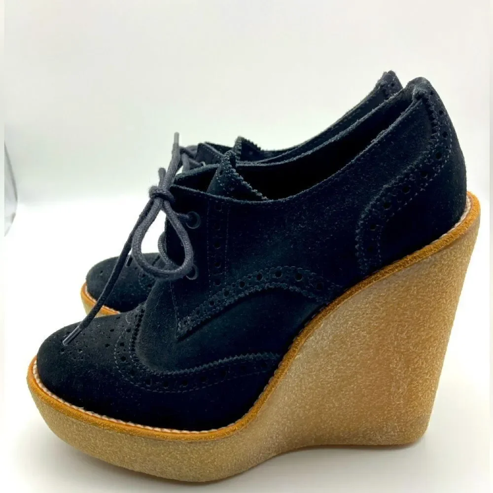 Pierre Hardy Black Suede Wedge Shoes Size 36/5,5